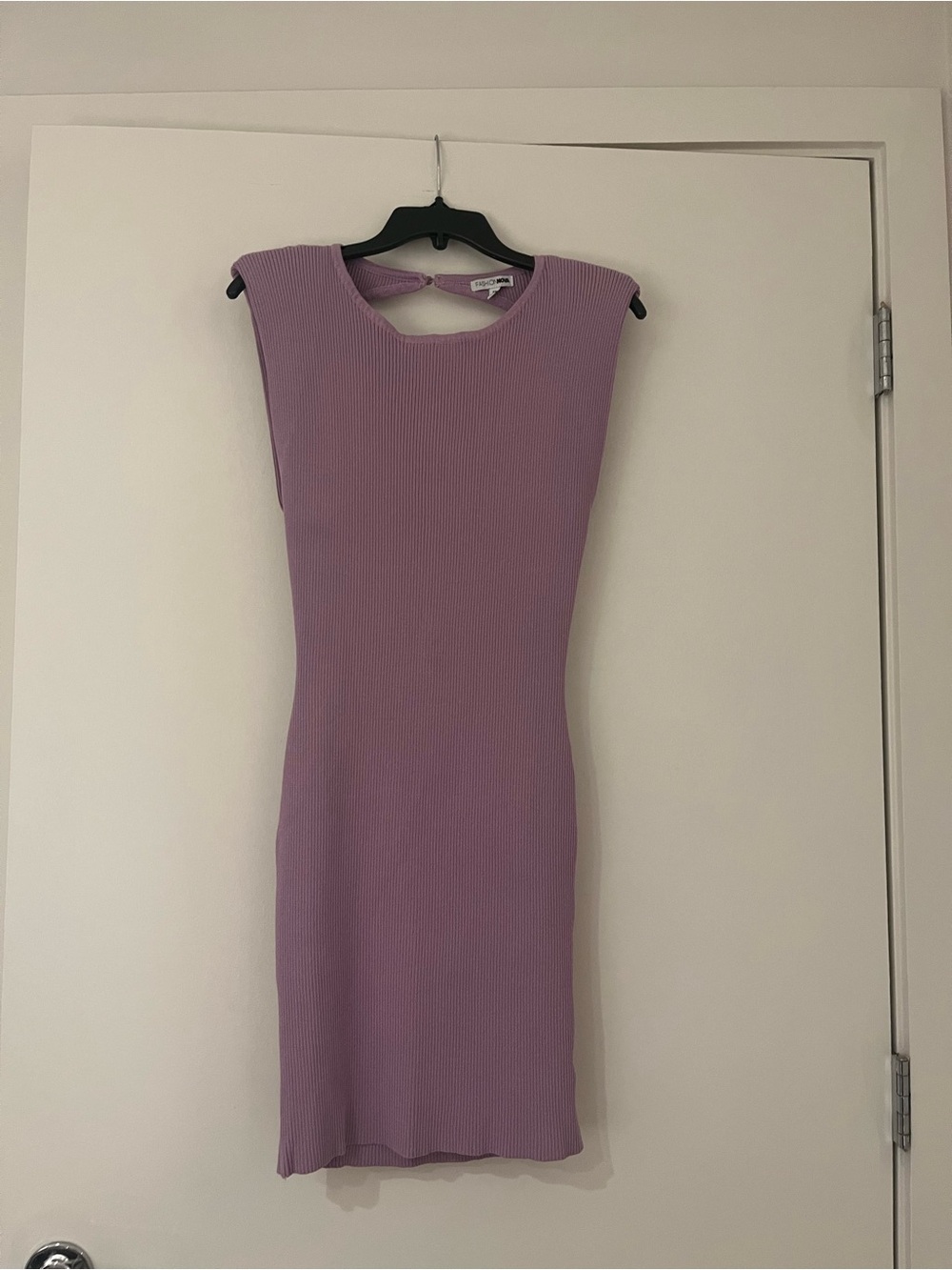 Fashion Nova Lilac Ribbed Backless Mini Dress